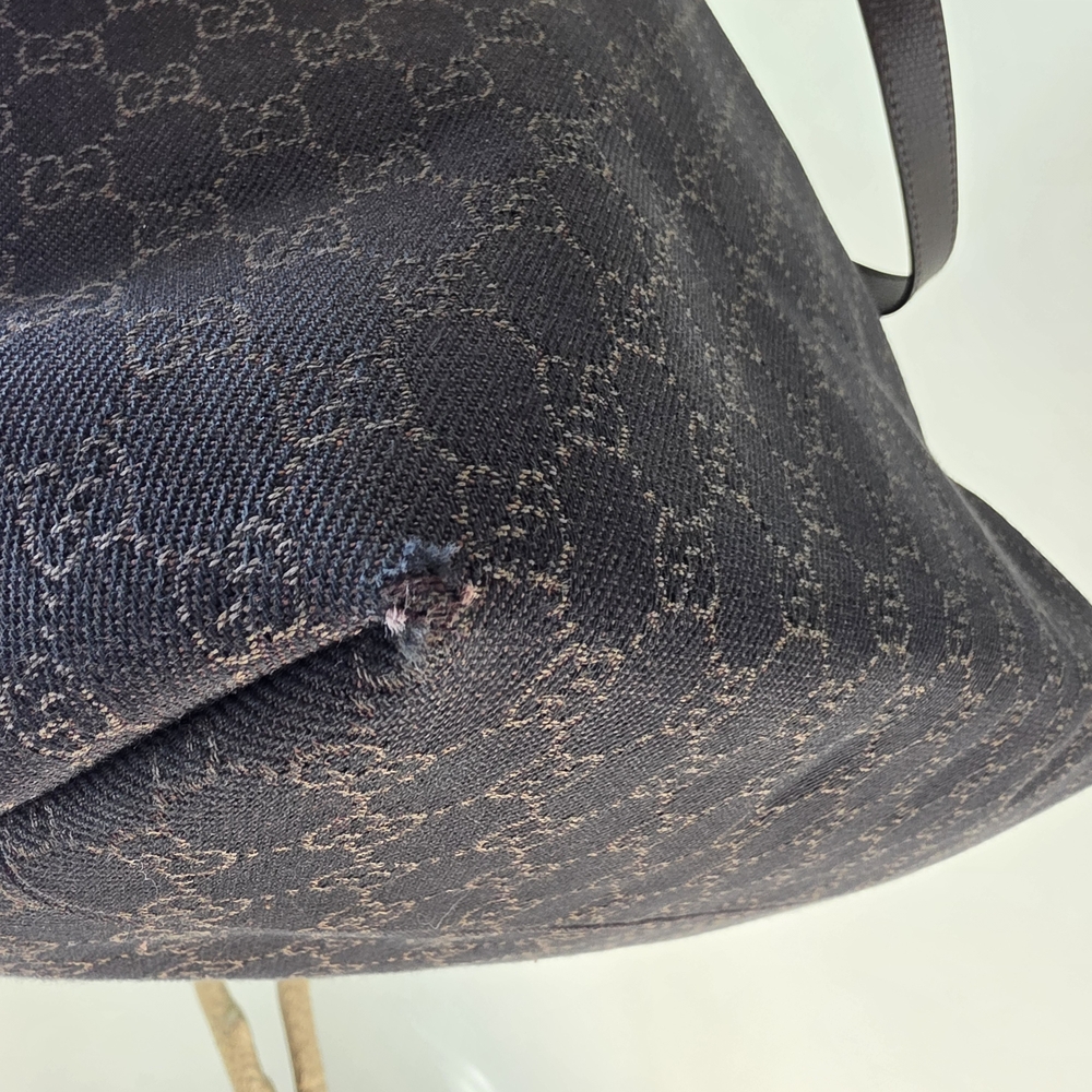 AUTHENTIC Gucci Jolicoeur Charm Tote | Dark Brown GG Canvas | Dustbag - Picture 8 of 16
